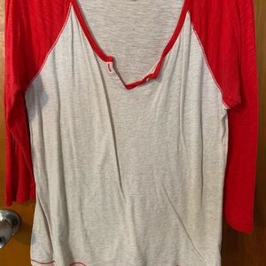 Vintage Baseball Tee / Red & Oatmeal